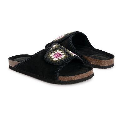 MUK LUKS Gigi Women's Suede Crochet Slide Sandals