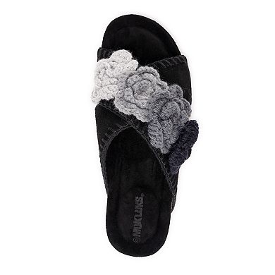 MUK LUKS Penelope Women's Suede Floral Slide Sandals