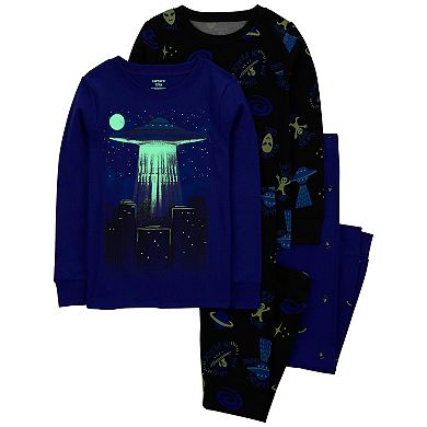 Boys 4-14 Carter's 4-Piece Space Alien Print Long Sleeve Pajama Shirts & Pajama Pants Set