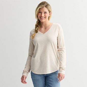 Petite Sonoma Goods For Life® Everyday Long Sleeve V-Neck T-Shirt