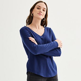 Petite Sonoma Goods For Life® Everyday Long Sleeve V-Neck T-Shirt