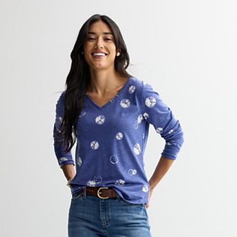 Petite Sonoma Goods For Life® Everyday Long Sleeve V-Neck T-Shirt