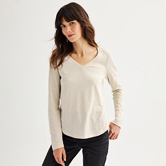 Petite Sonoma Goods For Life® Everyday Long Sleeve V-Neck T-Shirt