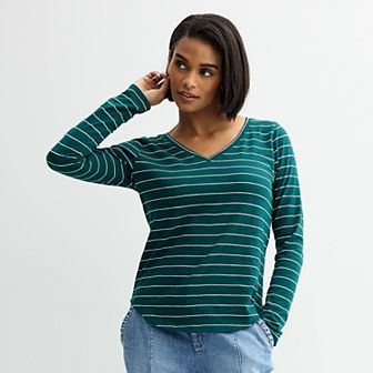 Petite Sonoma Goods For Life® Everyday Long Sleeve V-Neck T-Shirt