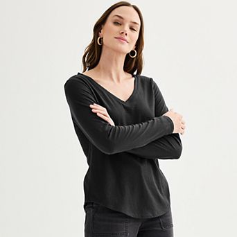 Petite Sonoma Goods For Life® Everyday Long Sleeve V-Neck T-Shirt