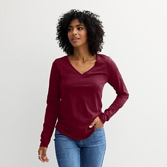 Petite Sonoma Goods For Life® Everyday Long Sleeve V-Neck T-Shirt