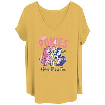 Juniors' Plus Size My Little Pony Ponies Have More Fun V-Neck Graphic Tee