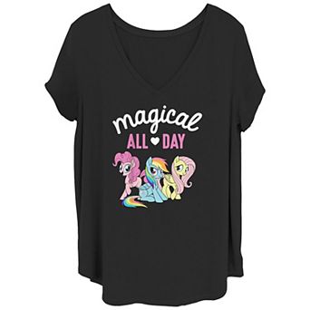 Juniors' Plus Size My Little Pony Magical All Day V-Neck Graphic Tee
