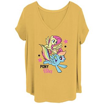 Juniors' Plus Size My Little Pony Cute Pony Vibes V-Neck Graphic Tee