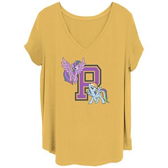 Juniors' Plus Size My Little Pony Varsity V-Neck Graphic Tee
