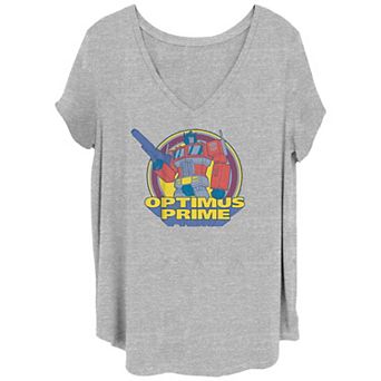 Juniors' Plus Size Transformers Optimus Prime V-Neck Graphic Tee