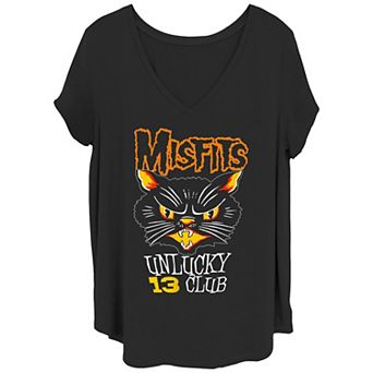 Juniors' Plus Size The Misfits Unlucky 13 Club Graphic Tee