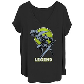 Juniors' Plus Size The Legend Of Zelda Link Legend V-Neck Graphic Tee