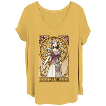 Juniors' Plus Size The Legend Of Zelda Princess Zelda Portrait V-Neck Graphic Tee