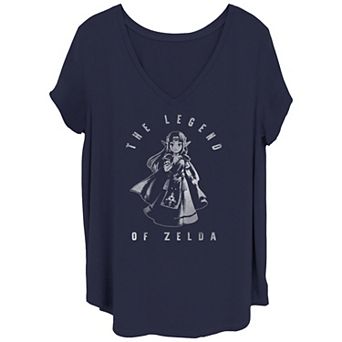 Juniors' Plus Size The Legend Of Zelda Young Princess Zelda V-Neck Graphic Tee