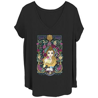 Disney's Beauty And The Beast Belle Portrait Juniors' Plus Size V-Neck Graphic Tee