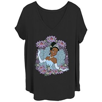 Disney's The Princess And The Frog Tiana's Portrait Juniors' Plus Size V-Neck Graphic Tee