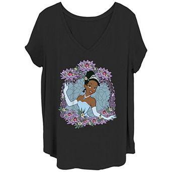 Disney's The Princess And The Frog Tiana's Portrait Juniors' Plus Size V-Neck Graphic Tee