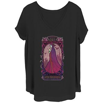 Disney's Sleeping Beauty Maleficent Profile Portrait Juniors' Plus Size V-Neck Graphic Tee