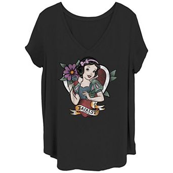 Disney's Snow White And The Seven Dwarfs Fairest Of Them All Juniors' Plus Size V-Neck Graphic Tee