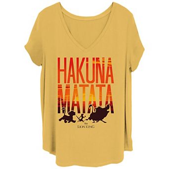 Disney's The Lion King Hakuna Matata Sunrise Juniors' Plus Size V-Neck Graphic Tee