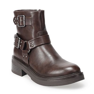 SO Women s Harness Buckle Boots