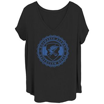Juniors' Plus Size Harry Potter Ravenclaw Stamp V-Neck Graphic Tee