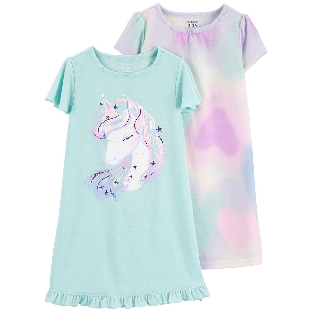 No.12A【ユニコーン柄パープル】 ★オーダーページ★ Girls 4-14 Carter's 2-Pack Unicorn Nightgowns