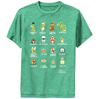 Boys Super Mario Bros NES Characters Performance Graphic Tee