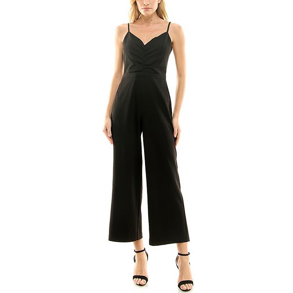 Mia V Neck Spaghetti Strap Jumpsuit - Navy