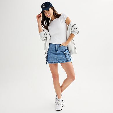 Juniors' Harper & Ivy Short Sleeve Contour Crew Tee