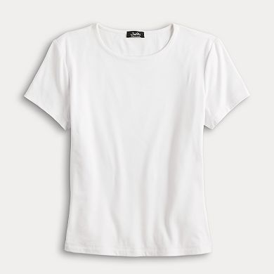 Juniors' Harper & Ivy Short Sleeve Contour Crew Tee