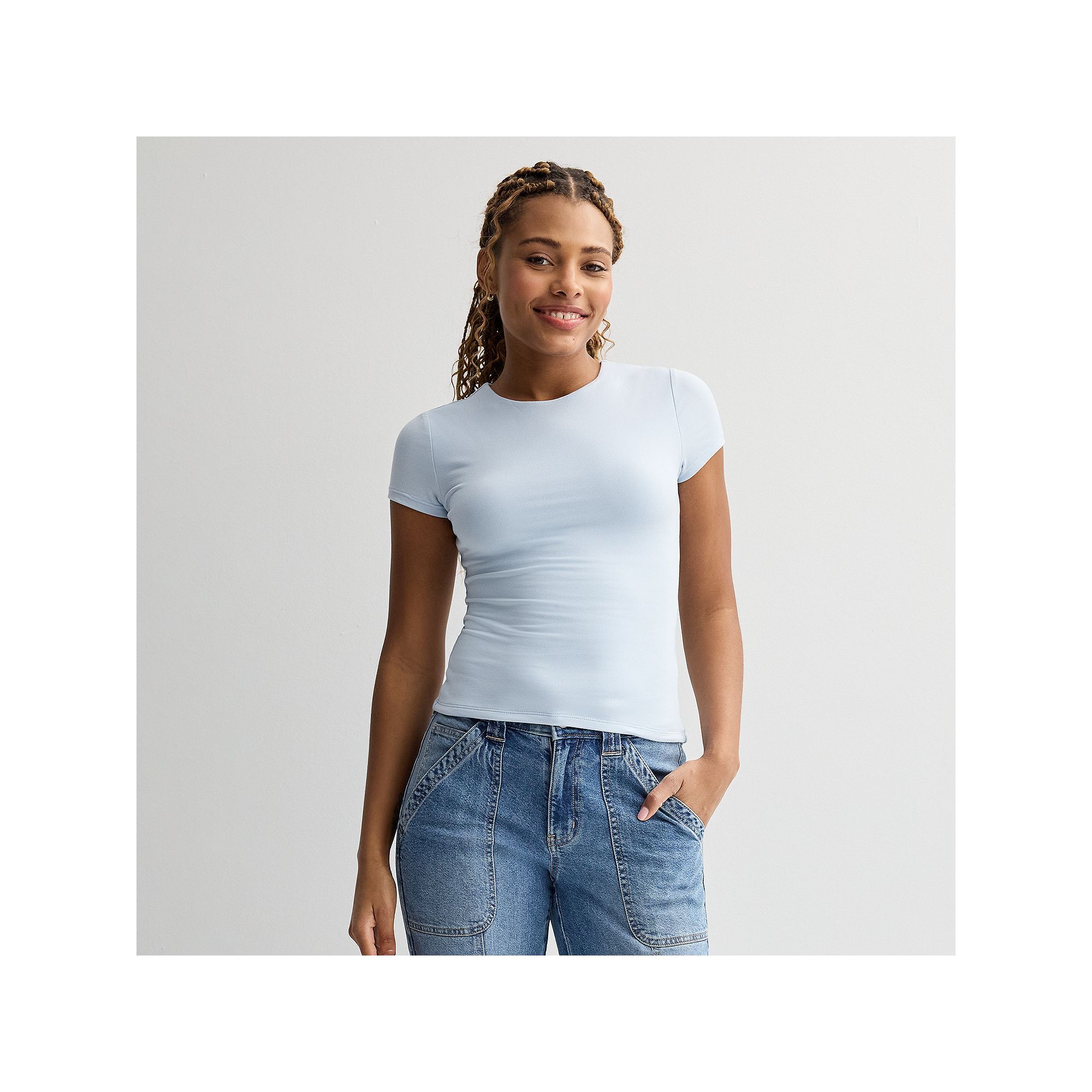 Juniors Harper & Ivy Short Sleeve Contour Crew Tee, Girls, Size: Large, K