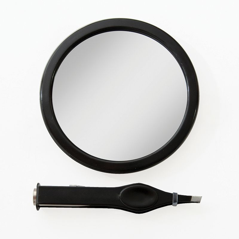 UPC 705004420662 product image for Zadro Compact Mirror With Magnification & Lighted Tweezers, Black | upcitemdb.com