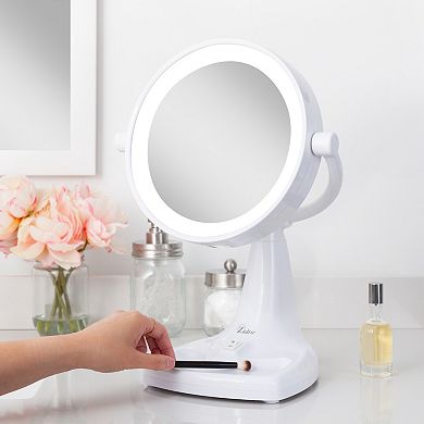 Zadro Max Bright Lighted Makeup Mirror with Magnification & Storage Tray