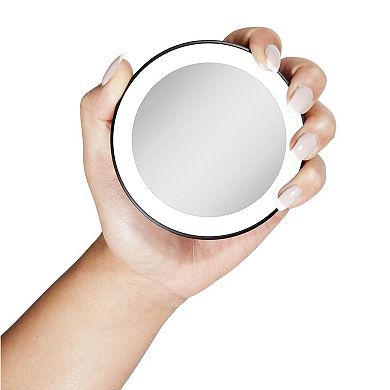 Zadro Suction Cup Lighted Compact Mirror with Magnification