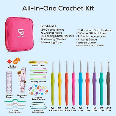 Jumblcrafts Crochet Kit With Crochet Hooks, Crochet Needle And Yarn Set