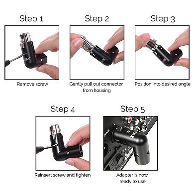 Lyxpro Xlr Angle Adapter, Male & Female 90 Degree Xlr Elbow