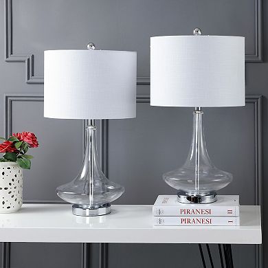 Cecile Glass Teardrop Led Table Lamp (set Of 2)