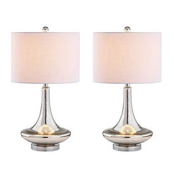 Cecile Glass Teardrop Led Table Lamp (set Of 2)