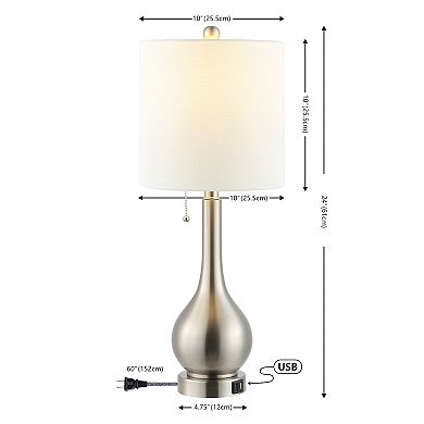 Tyler Modern Classic Gourd Iron Led Table Lamp With Dual Usb Charging Port (set Of 2)
