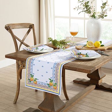 Elrene Home Fashions Capri Lemon Spring/Summer Table or Console Runner, 13"x70"