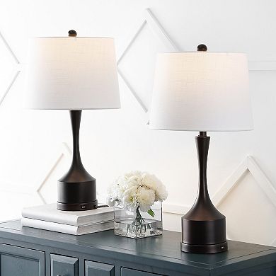 Cooper Classic French Country Iron Led Table Lamp With Usb Charging Port (set Of 2)