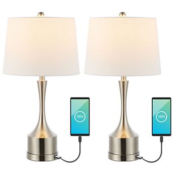 Cooper Classic French Country Iron Led Table Lamp With Usb Charging Port (set Of 2)