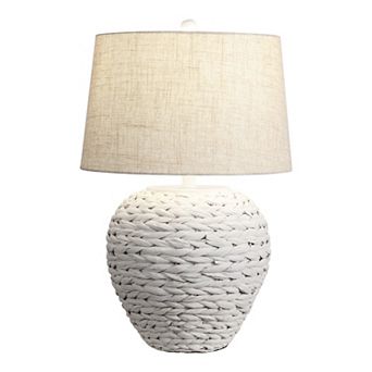 Alaro Farmhouse Coastal Water Hyacinth Basket Led Table Lamp