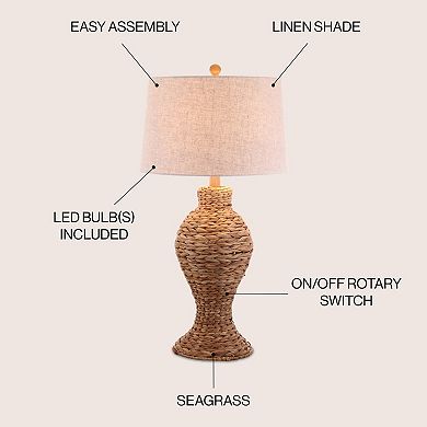 Elicia Seagrass Weave Led Table Lamp