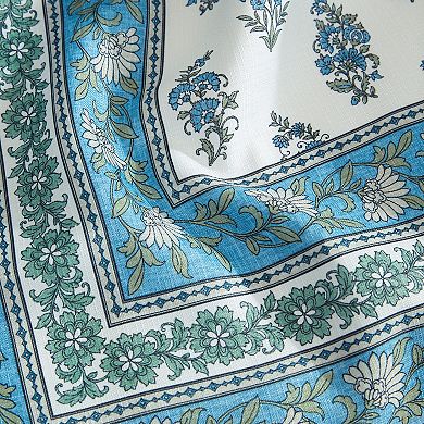 Tropez Block Print Stain & Water Resistant Indoor/outdoor Rectangle Tablecloth