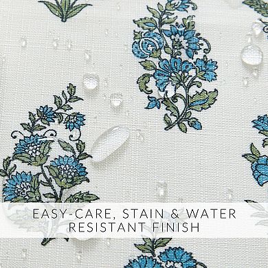Tropez Block Print Stain & Water Resistant Indoor/outdoor Rectangle Tablecloth