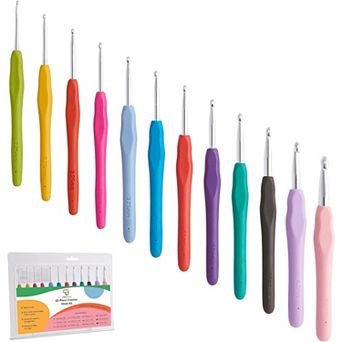 Jumblcrafts 12 pc Crochet Hook Set, Colorful Crochet Hooks With Rubber Grip