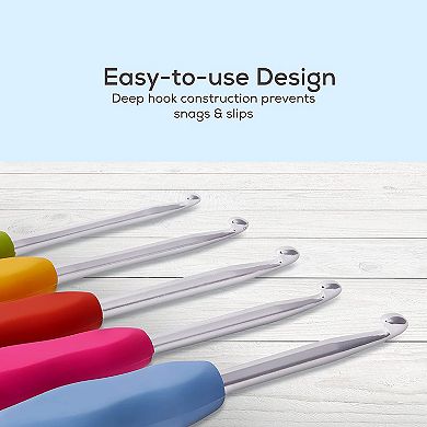 Jumblcrafts 12-piece Crochet Hook Set, Colorful Crochet Hooks With Rubber Grip